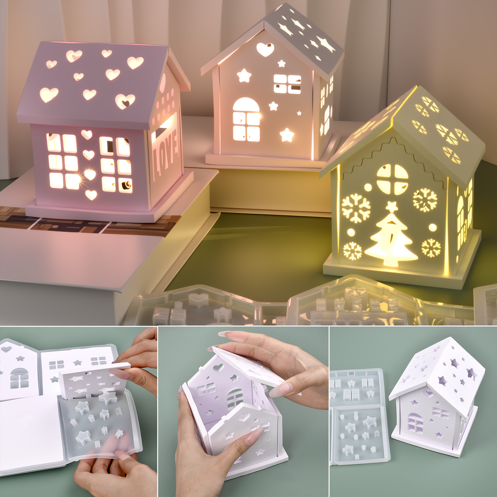3D House Silicone Mold DIY Chr - đánh giá và giá Xmas Candle Making