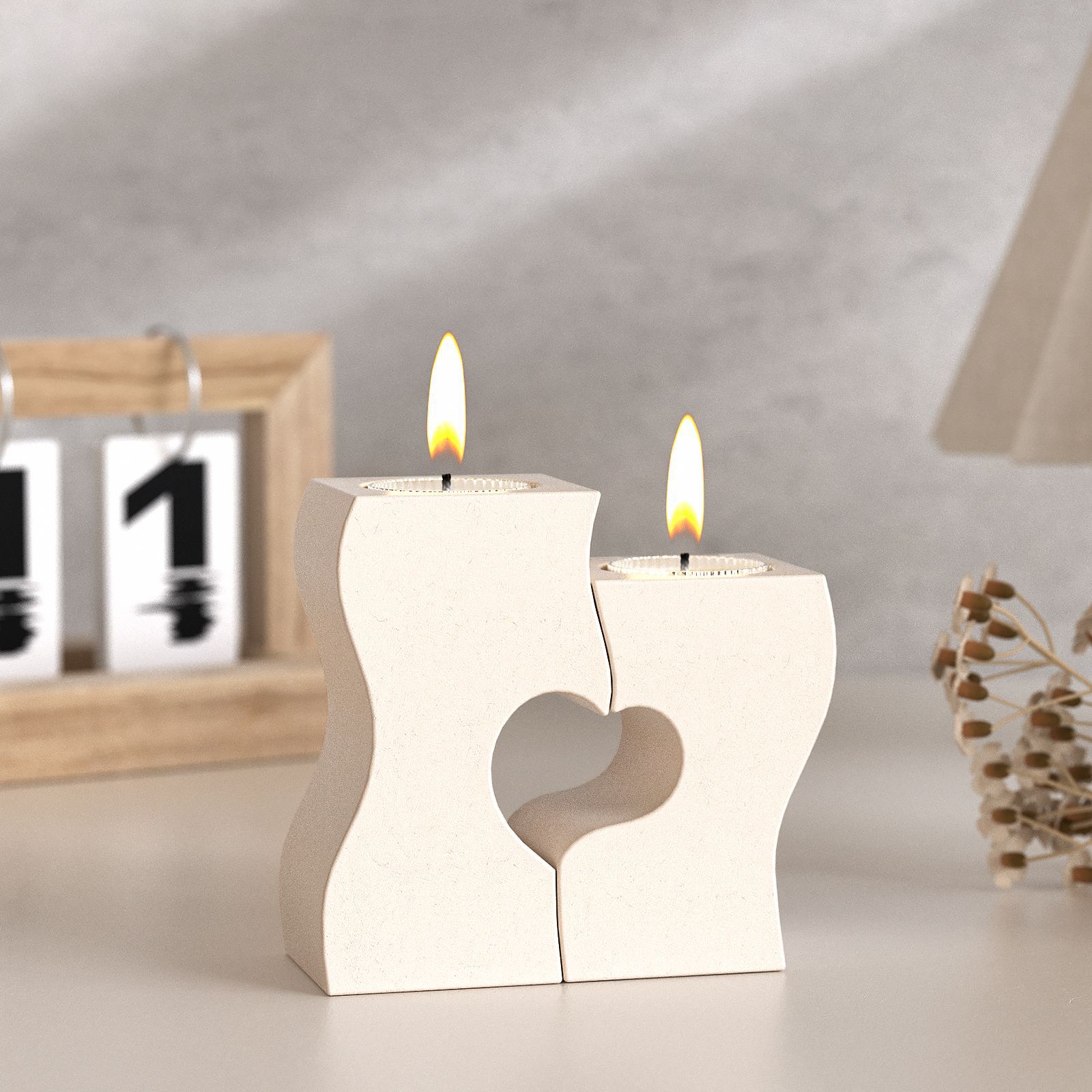 S Heart Candlestick Silicone M - đánh giá và giá Candle Making Process