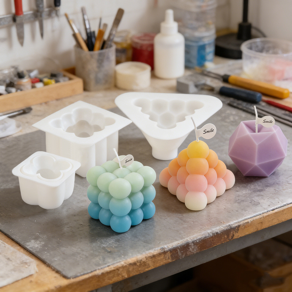 3D Bubble Cube Silicone Candle - đánh giá và giá Xmas Candle Making
