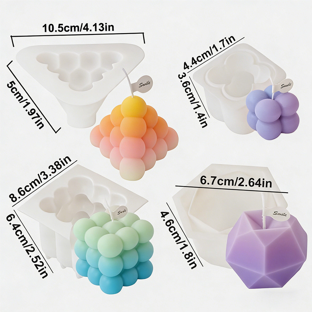 3D Bubble Cube Silicone Candle - đánh giá và giá Xmas Candle Making